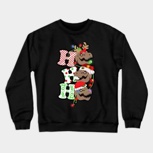 Ho Ho Ho Funny Christmas For Dinosaur Lovers Crewneck Sweatshirt
